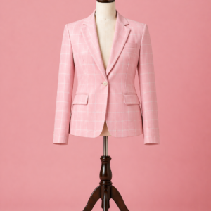Pastel Pink Checked Blazer